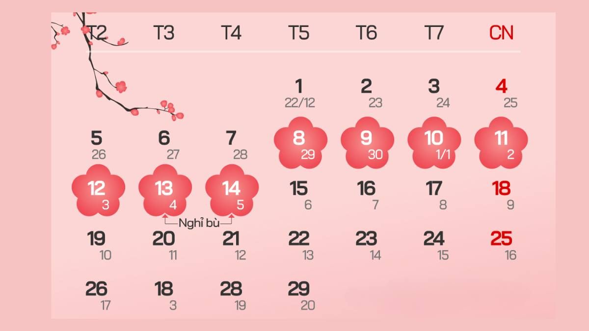 Lịch nghỉ Tết Nguyên Đán 2024 chính thức
