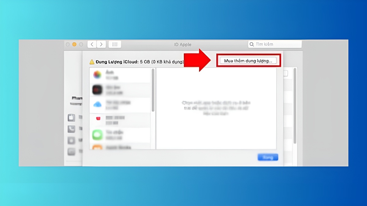 Hướng dẫn mua dung lượng iCloud trên Macbook, bước 3