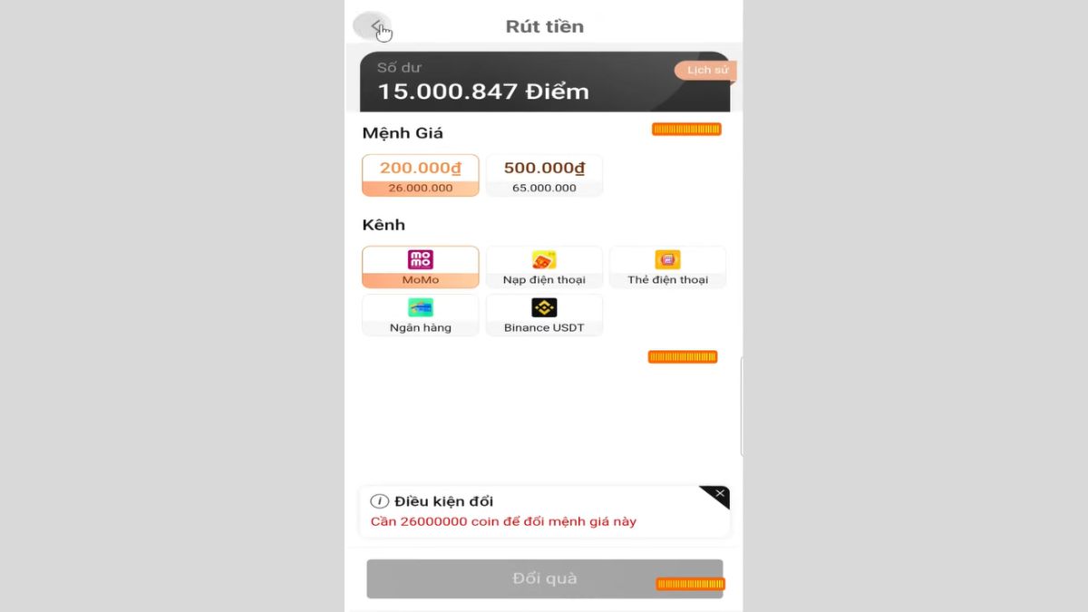 Cách rút tiền trên app Lucky walk