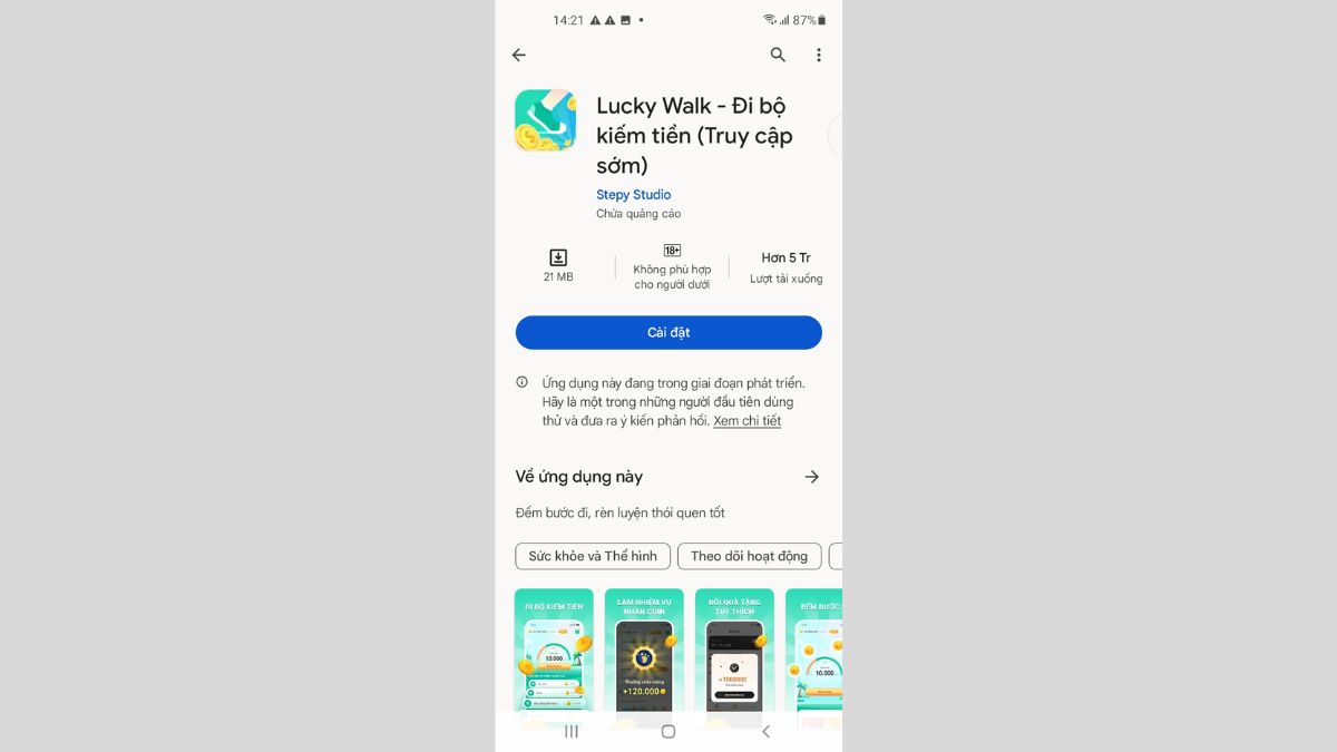 Cách tải Lucky Walk trên điện thoại Android bước 2