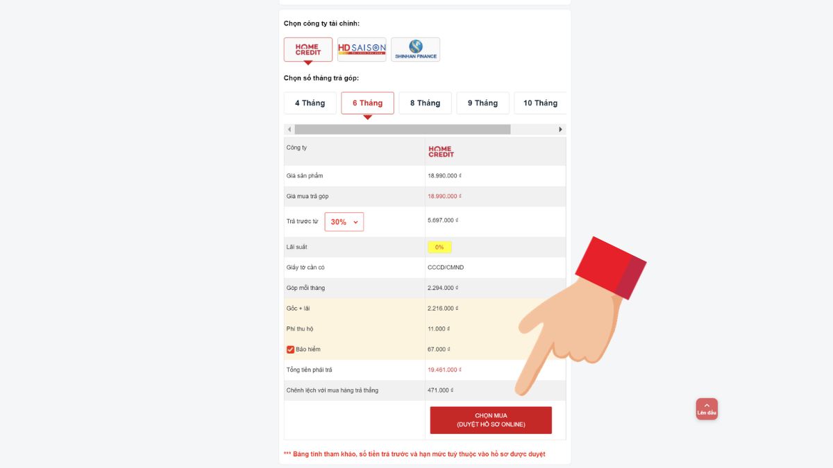 Hỗ trợ trả góp qua công ty tài chính 2
