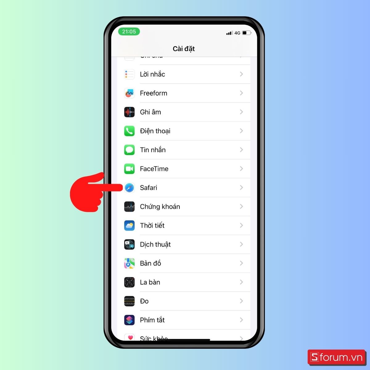 Bảo vệ Duyệt riêng tư trong Safari bằng Face ID - bước 1