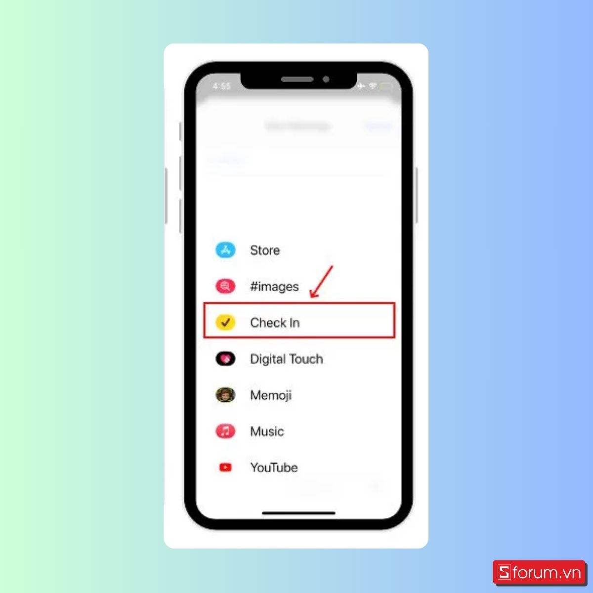 Check-in trên iMessage - Bước 3