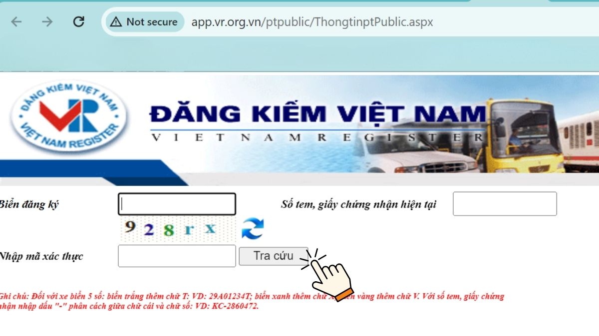 Cách tra cứu biển số xe ô tô online bước 3