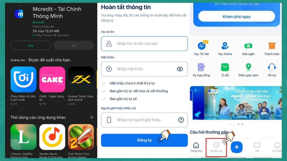 Tra cứu khoản vay Mcredit online qua app Mcredit