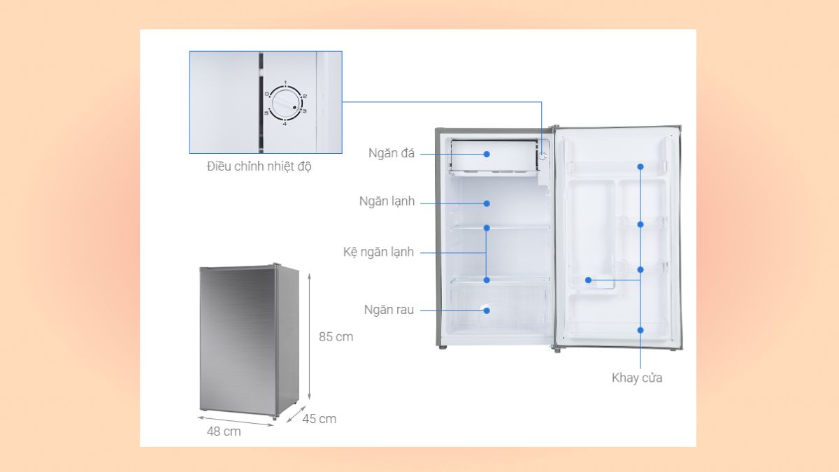 Tủ lạnh Beko 93 lít RS9051P