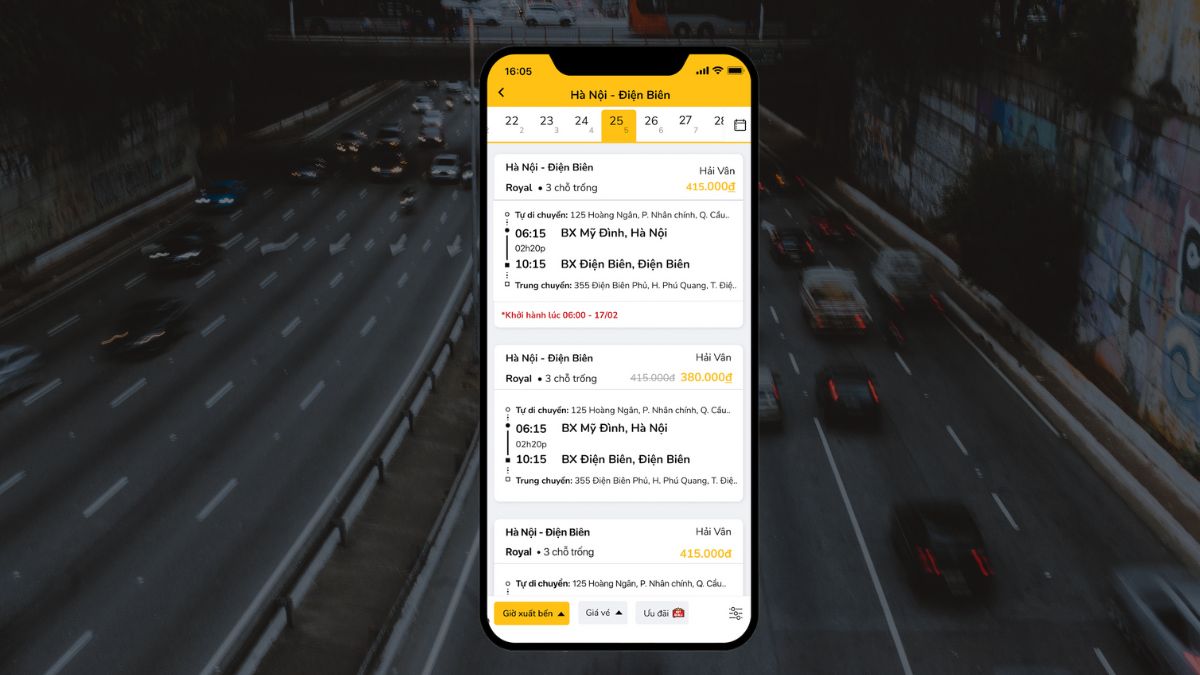 App đặt vé xe Tết