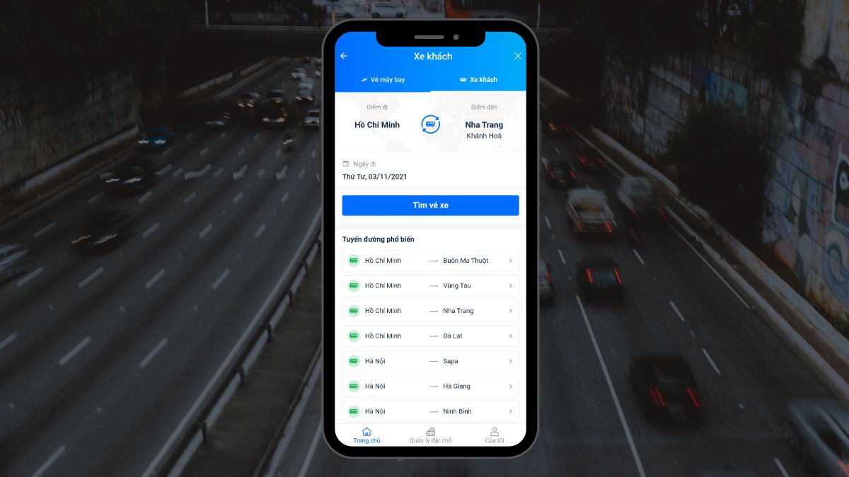 App đặt vé xe Tết