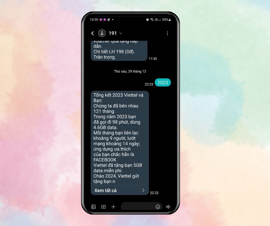 Lookback lại năm 2023 nhận data free cùng Viettel - Bước 3