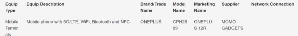 OnePlus 12R đạt chứng nhận IMDA