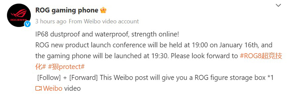 ROG Phone 8 series sẽ hỗ trợ kháng nước, chống bụi