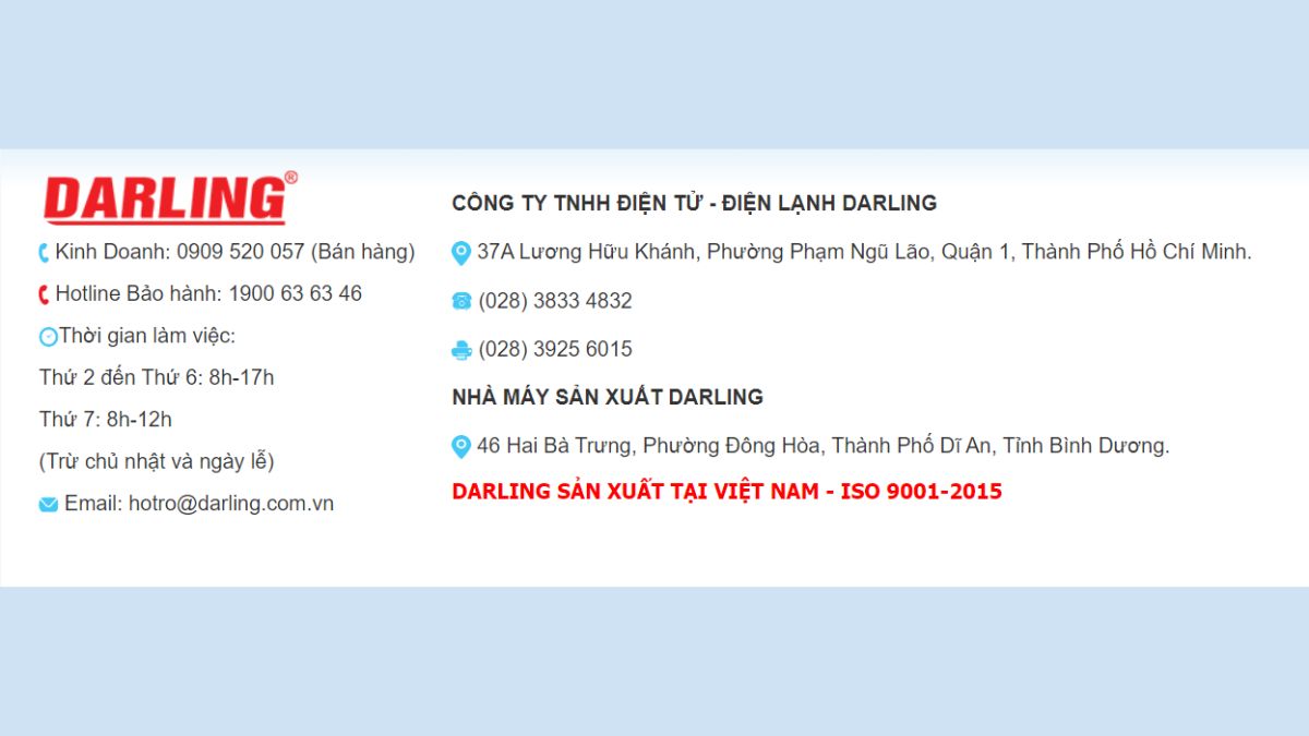 Tổng đài bảo hành Tivi Darling