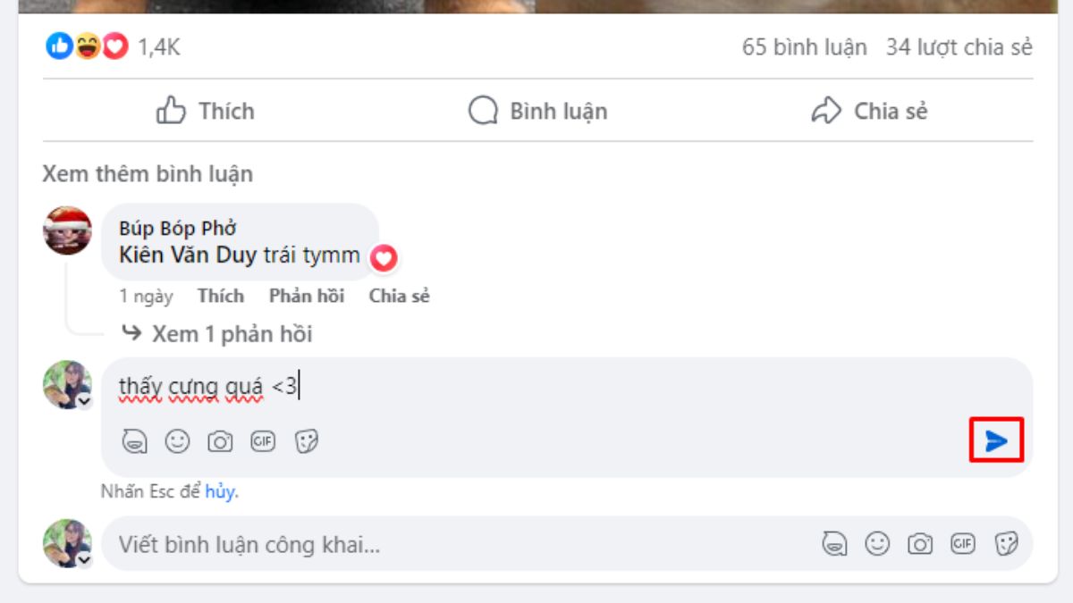 Cách chỉnh sửa bình luận Facebook trên máy tính bước 3