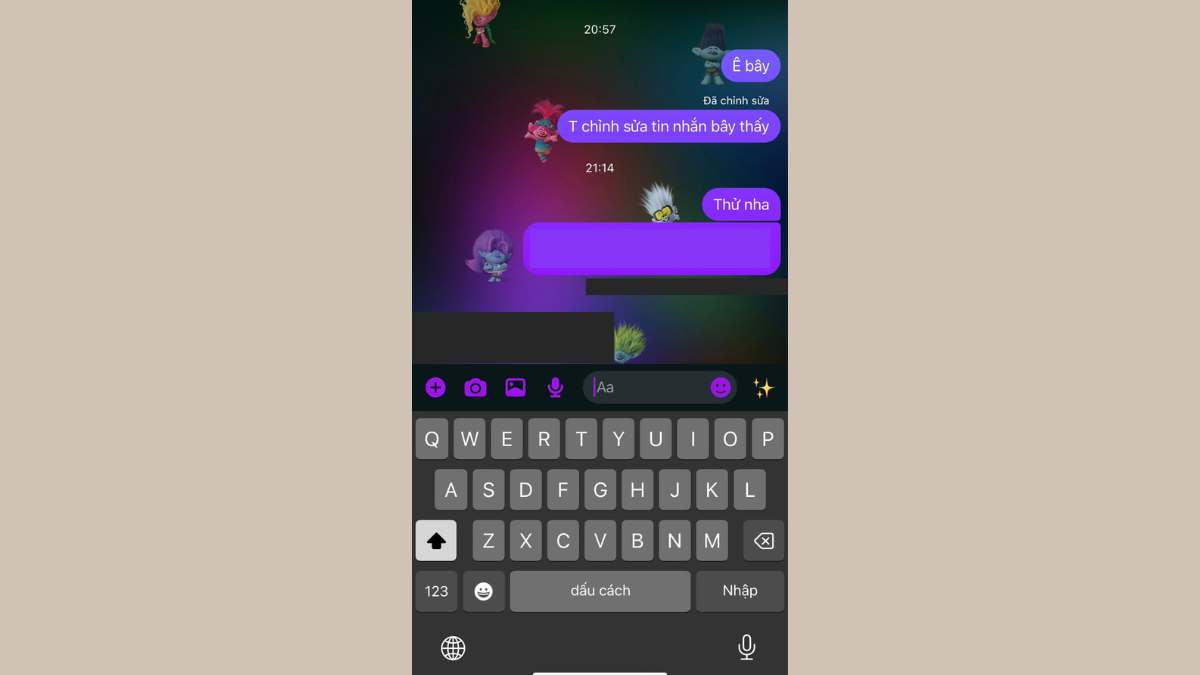 Cách chỉnh sửa tin nhắn trên Messenger bằng điện thoại bước 3