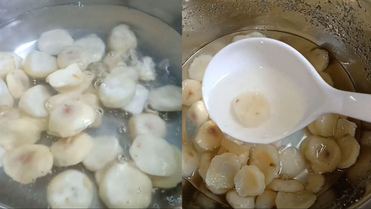 Mứt củ năng, bước 2