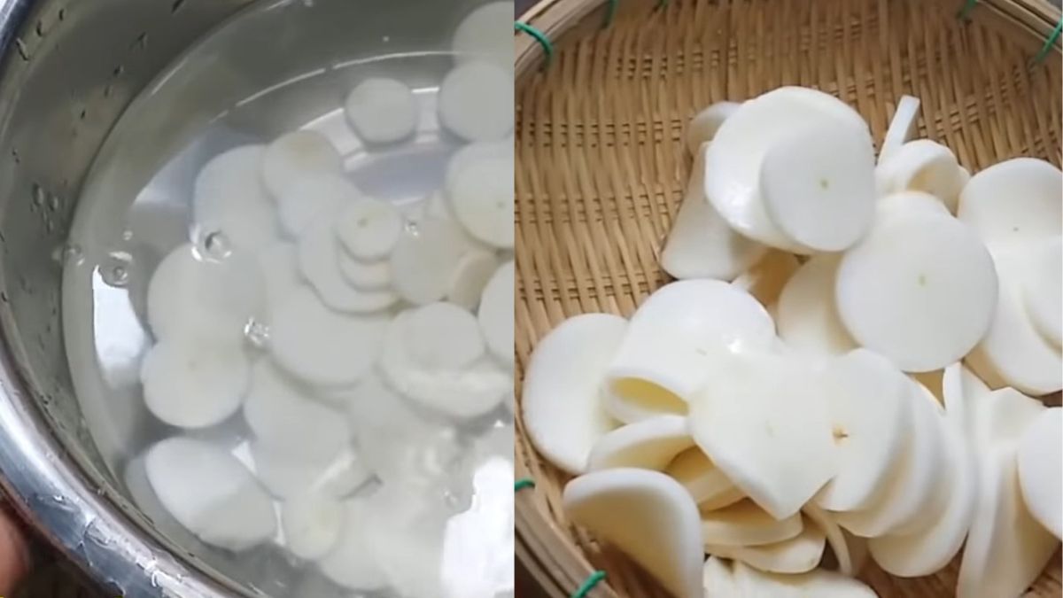 Mứt khoai mì, bước 1