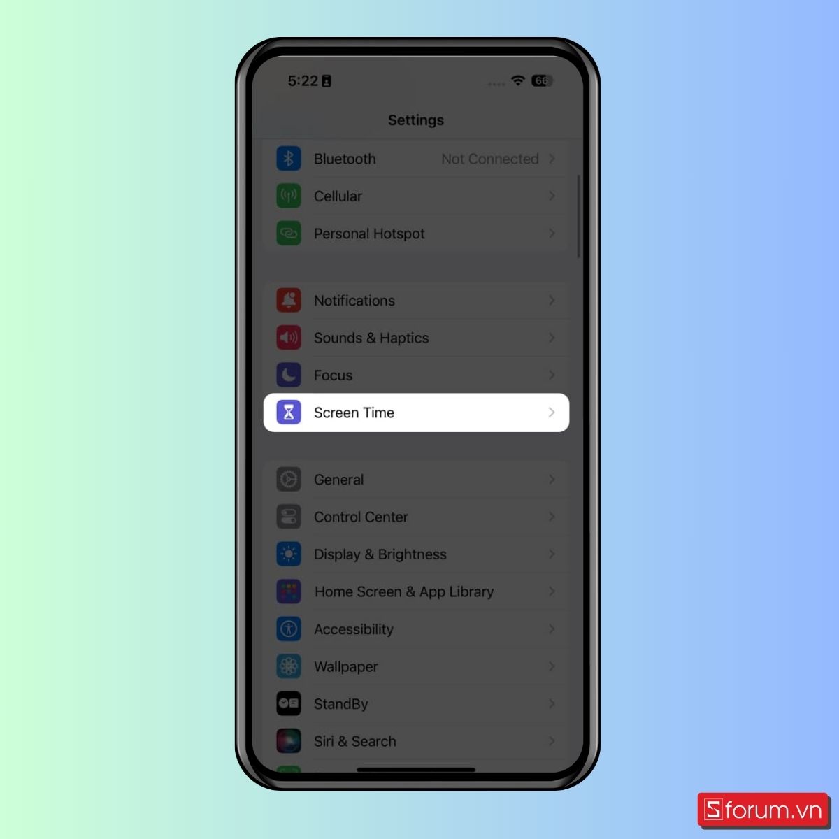 Tắt Safari khỏi iPhone bằng Screen Time - bước 1