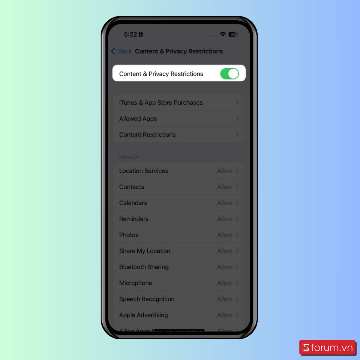 Tắt Safari khỏi iPhone bằng Screen Time - bước 3