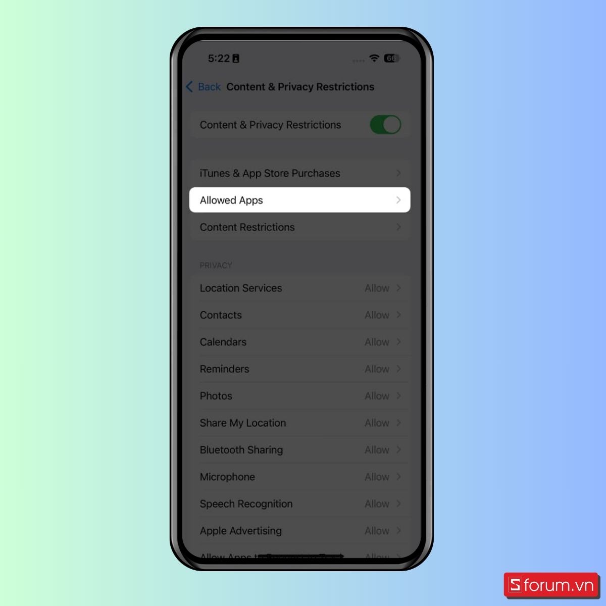 Tắt Safari khỏi iPhone bằng Screen Time - bước 4