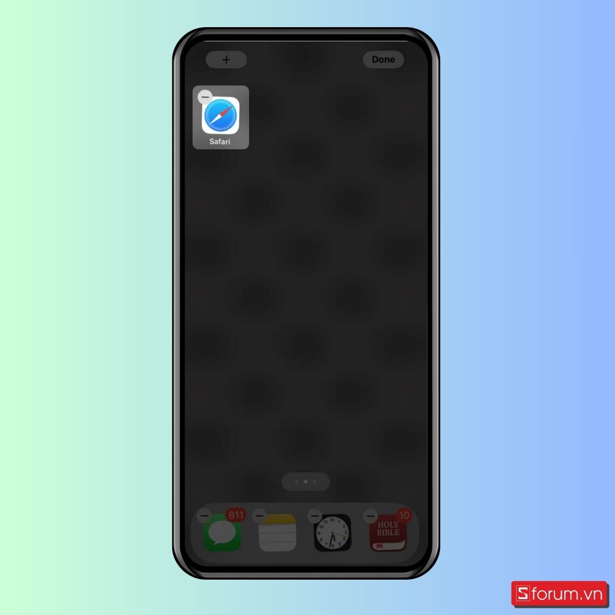 Xóa Safari khỏi Màn hình chính của bạn - bước 1