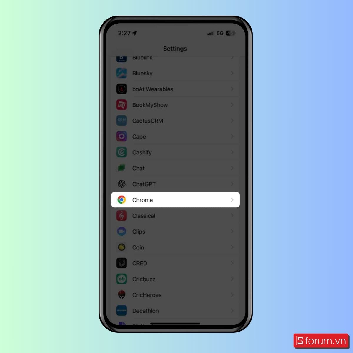Thay đổi trình duyệt mặc định của iPhone - bước 1