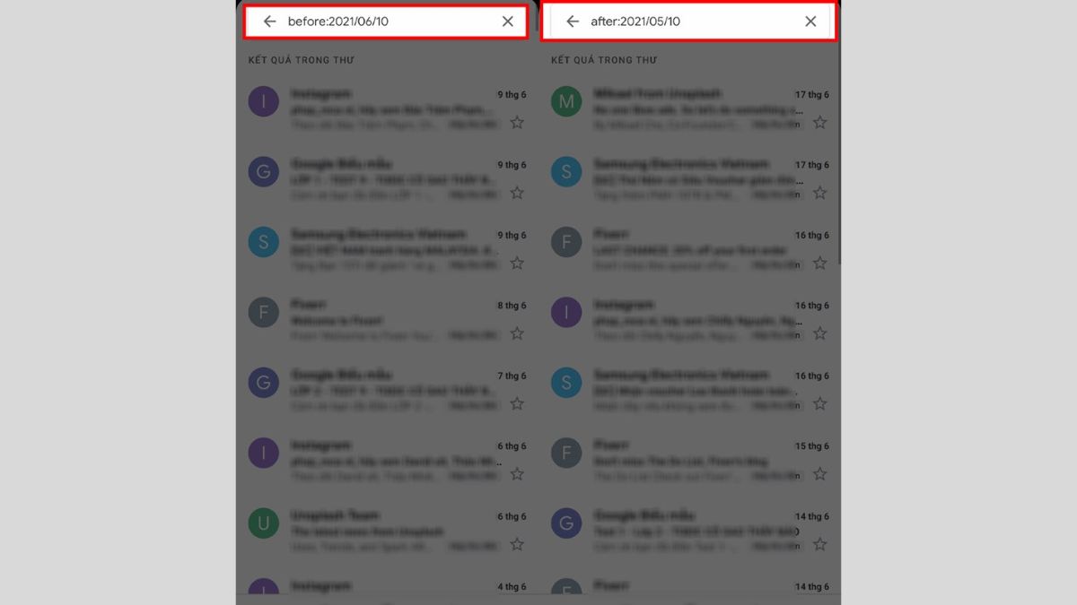 Cách tìm lại email cũ trên điện thoại trong Gmail cách 1