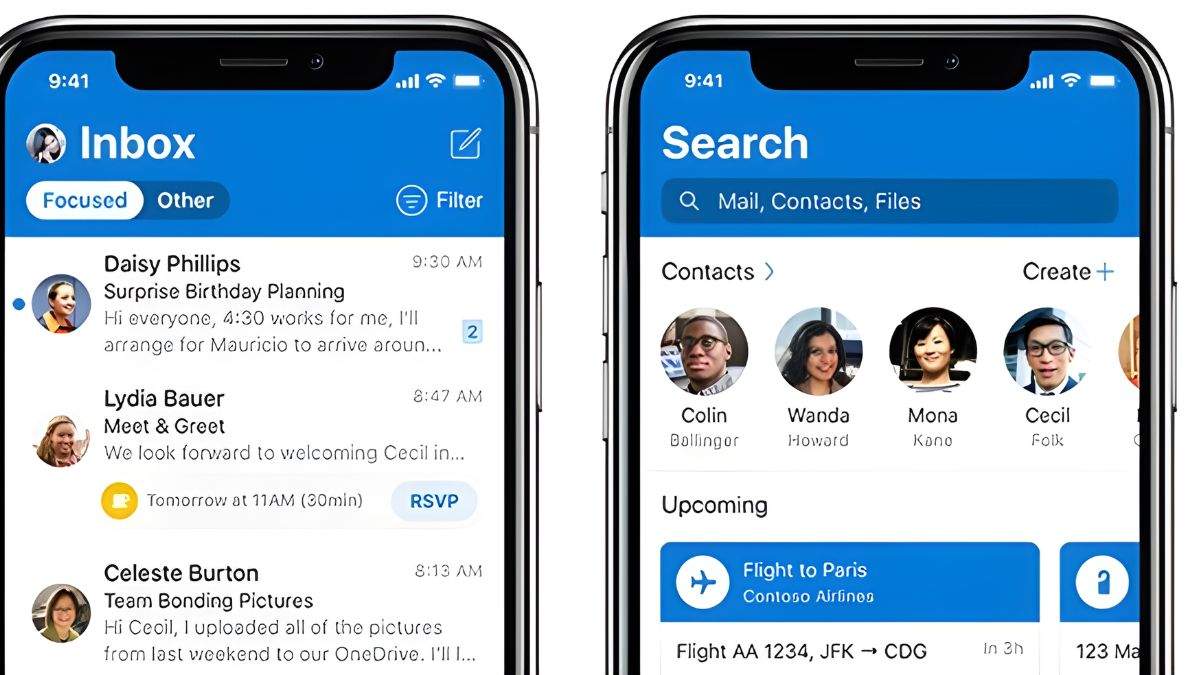 Cách tìm lại email cũ trên điện thoại trong Outlook bước 1