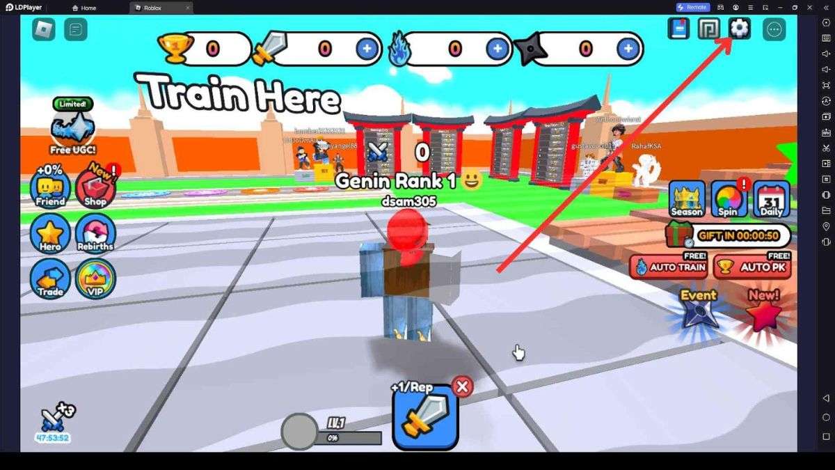 Hướng dẫn cách nhập code Anime Energy Clash Simulator bước 1