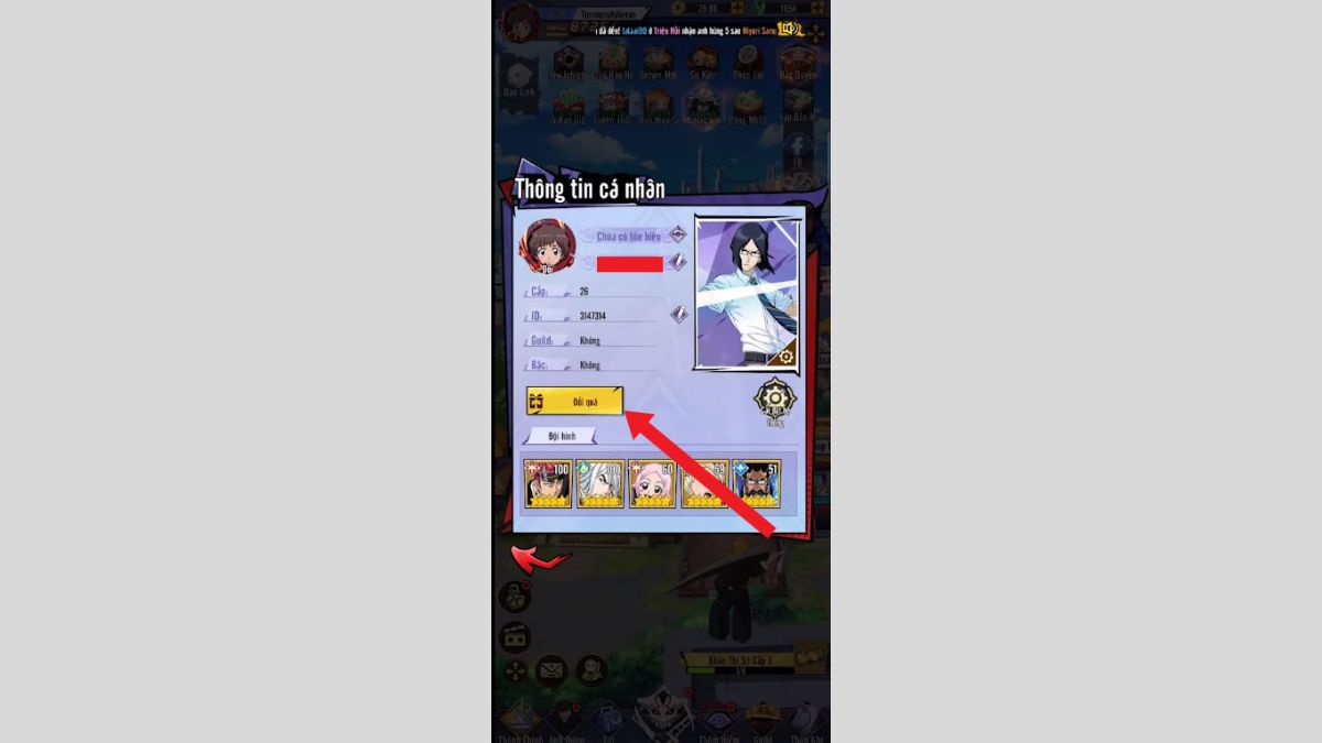 cách nhập code Trảm Hồn Đại Chiến Soul War bước 2