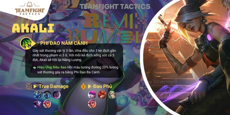 ĐTCL mùa 10: Gặt nhẹ rank Vàng với đội hình Akali True Damage kẹp Fan Cứng cực tín