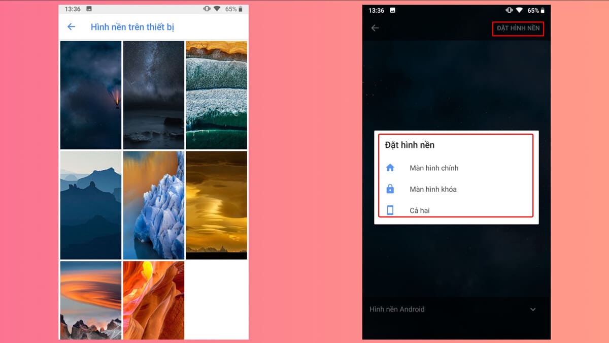 Cách đổi hình nền điện thoại Android bước 2