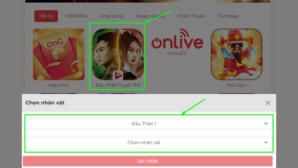 Hướng dẫn cách nạp Đấu Thần Tuyệt Thế bước 3