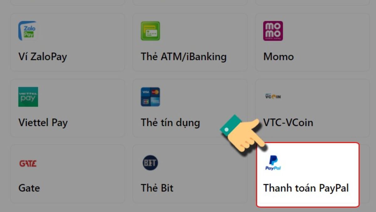 Cách nạp Lord Mobile bằng Paypal tử bước 1