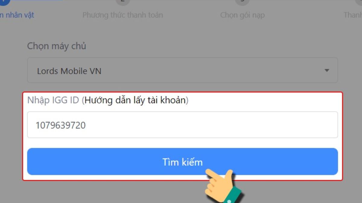 Hướng dẫn chi tiết cách nạp Lord Mobile đơn giản trong game bước 1