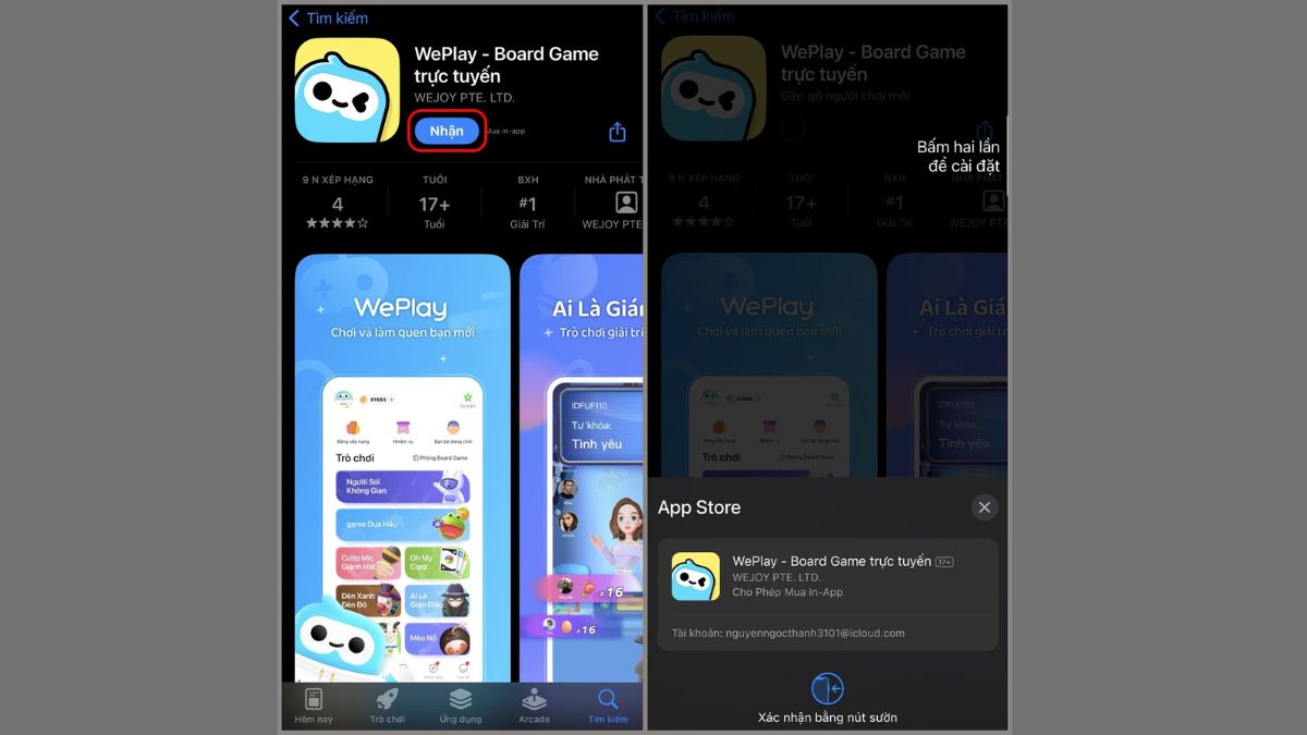Cách tải WePlay trên điện thoại iOS bước 2
