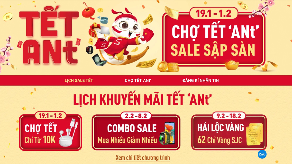Chương trình sale Phiên chợ Tết Ant tại CellphoneS