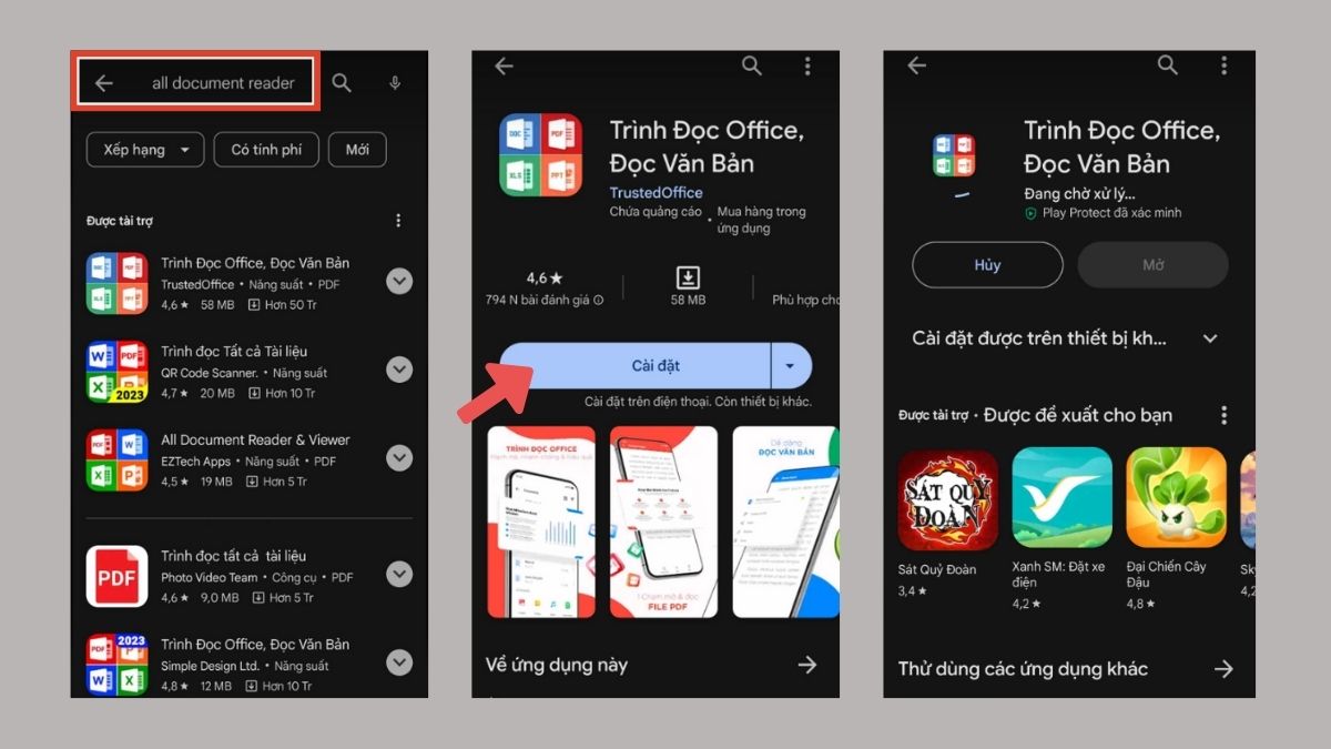 Cách tải Document Reader trên điện thoại Android