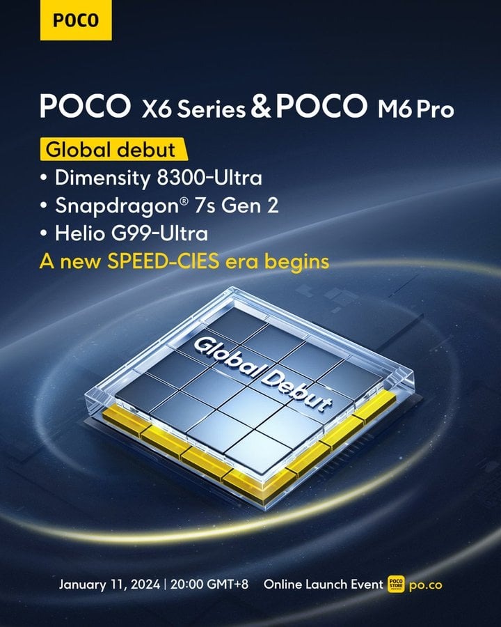 Thông tin chipset Xiaomi POCO X6, X6 Pro và M6 Pro 4G