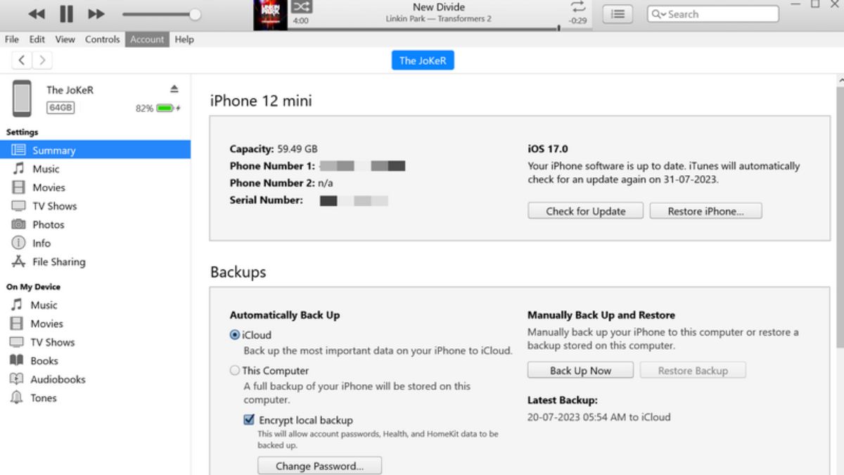 Cập nhật iPhone bằng iTunes - Bước 4