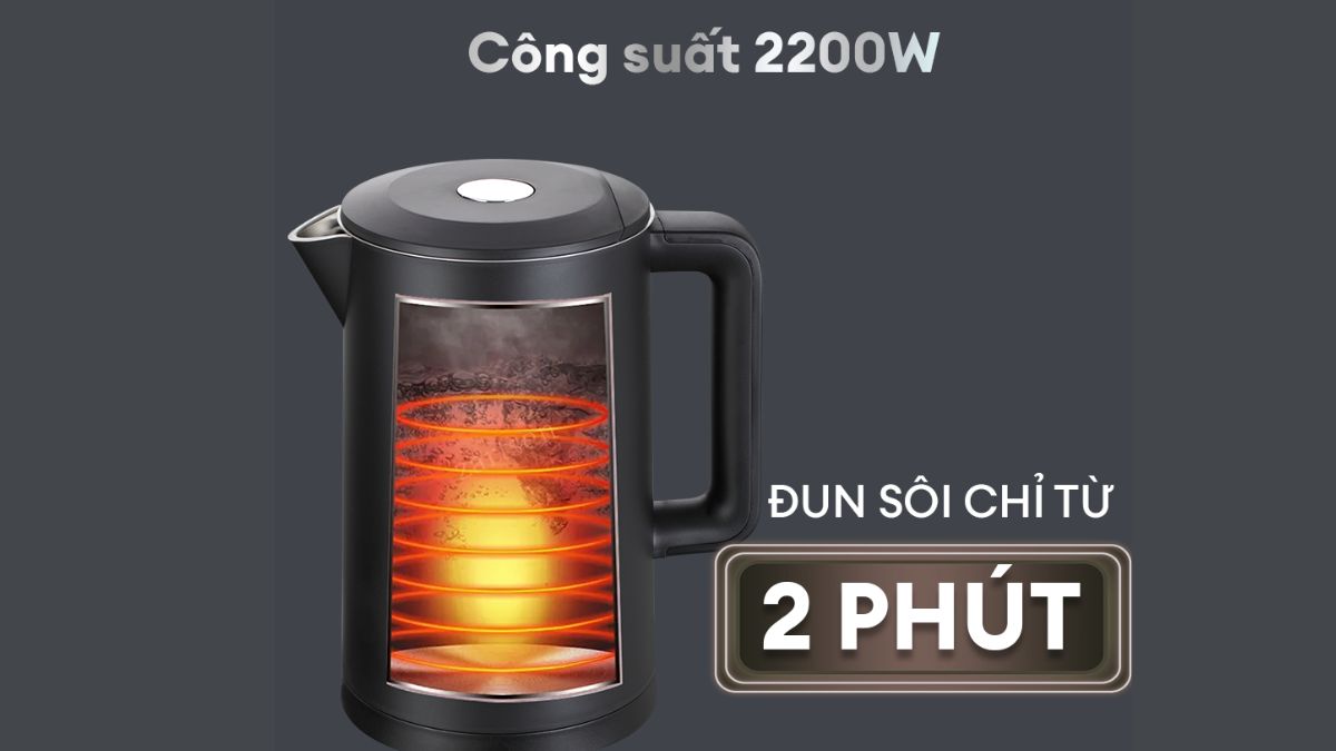 Bình đun siêu tốc bao nhiêu W
