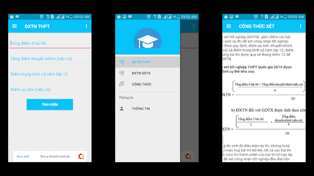App tính điểm học bạ