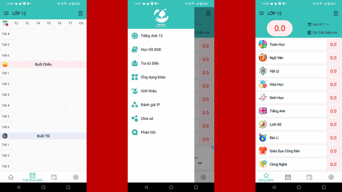 App tính điểm học bạ