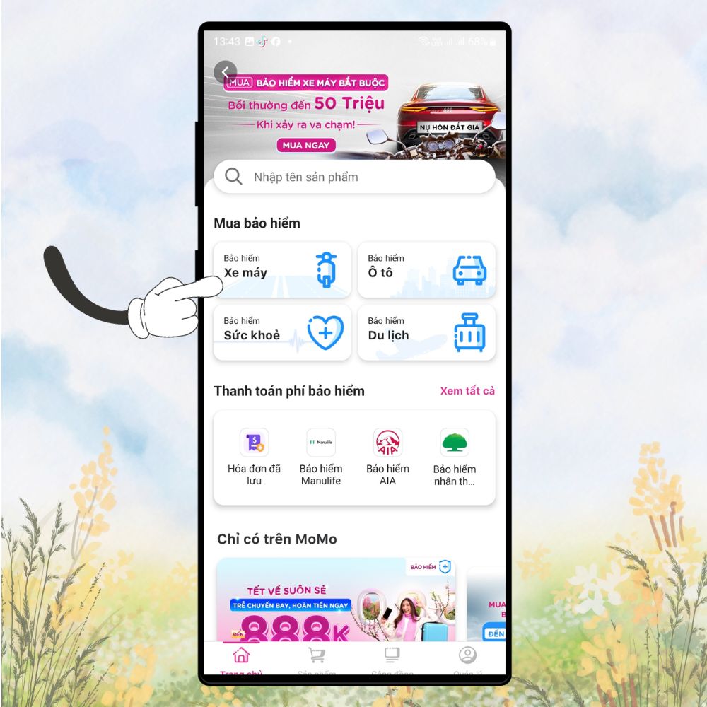 Cách mua bảo hiểm xe máy điện tử nhanh chóng qua ví MoMo 4