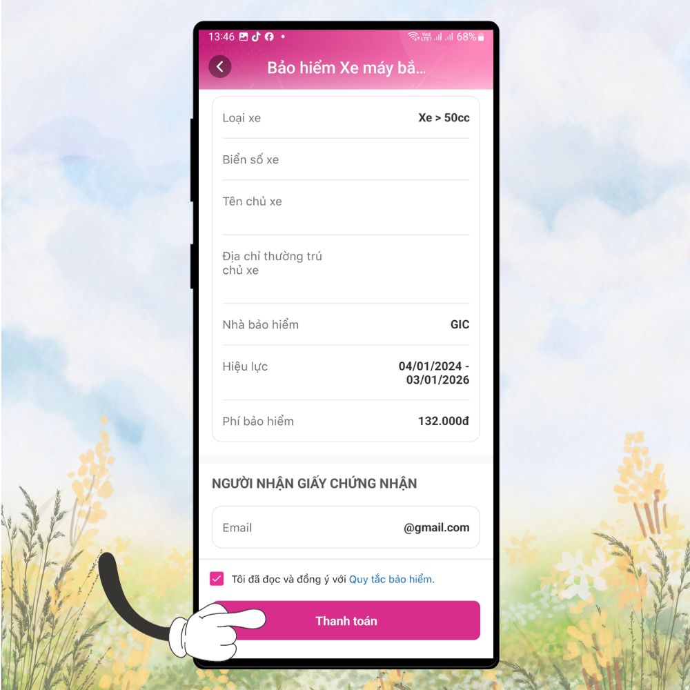 Cách mua bảo hiểm xe máy điện tử nhanh chóng qua ví MoMo 8