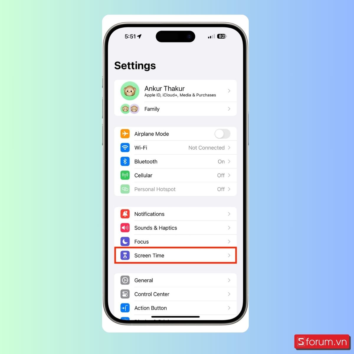 Cách bật tính năng chặn dữ liệu di động trên iPhone - bước 1
