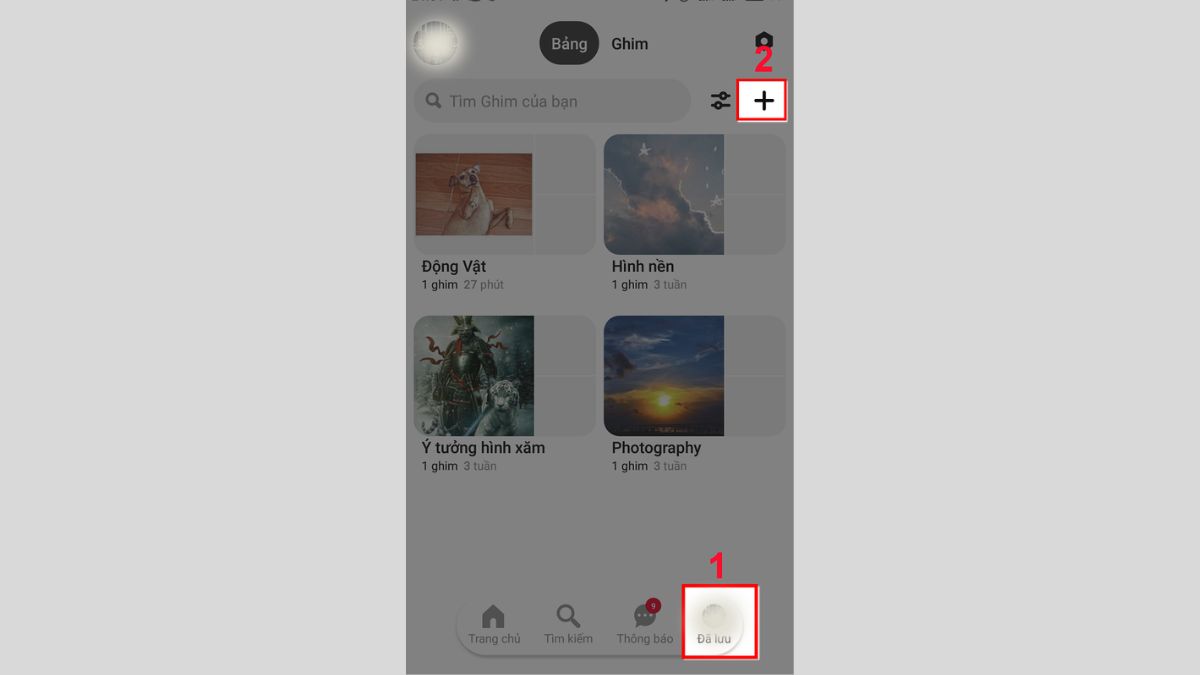 Cách đăng ảnh lên Pinterest trên điện thoại bước 1