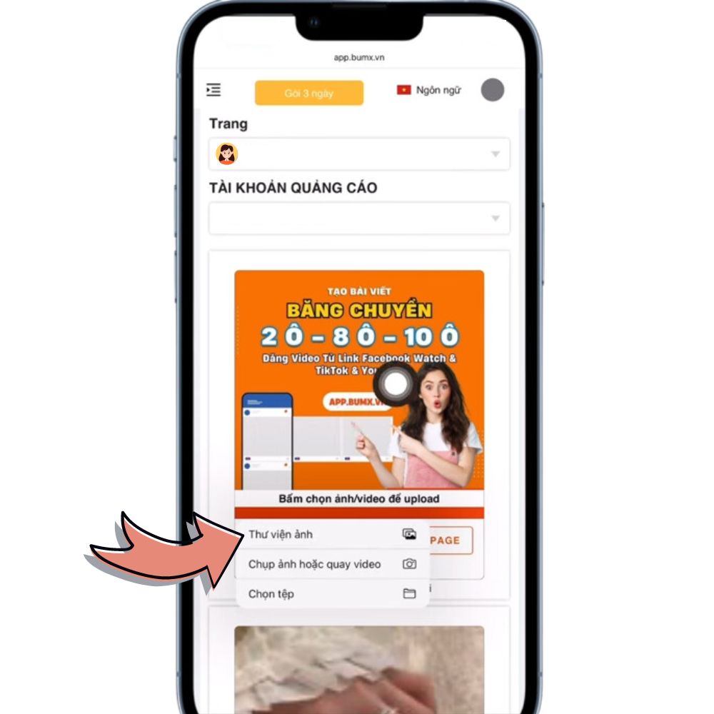 Cách đăng video 2 ô lên fanpage bằng điện thoại 10