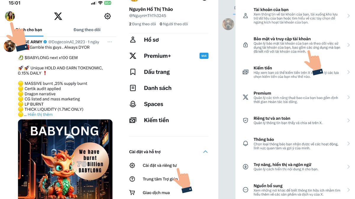 Cách đăng xuất Twitter trên điện thoại từ xa bước 3