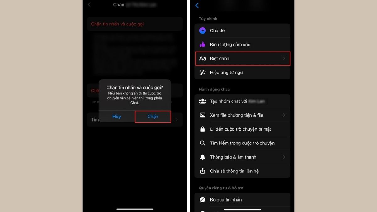 Cách đặt biệt danh, nickname trên Messenger mà không ai biết bước 3