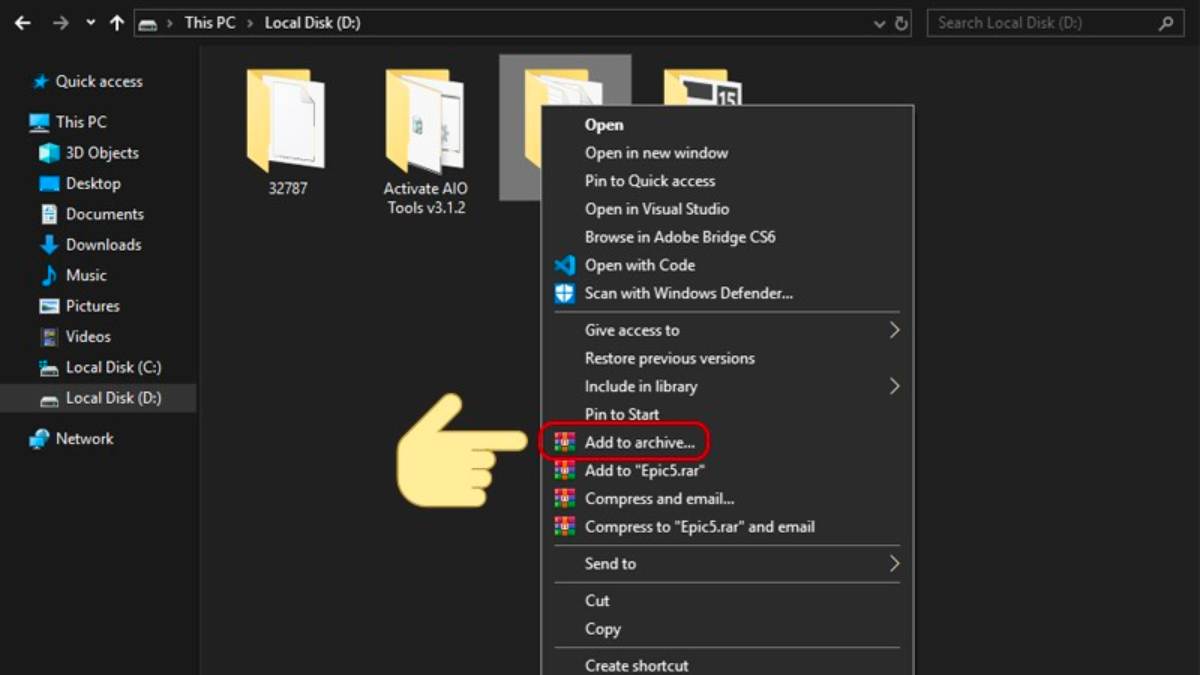 Cách nén file giảm dung lượng .rar, zip bước 1
